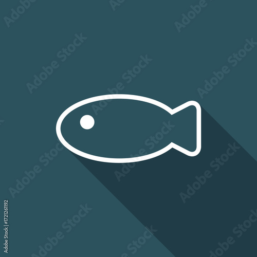 Vector illustration of single isolated fish icon