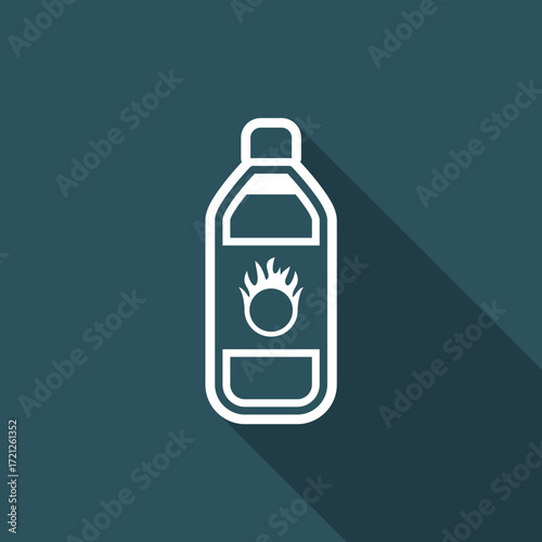 Vector illustration of single isolated danger bottle icon