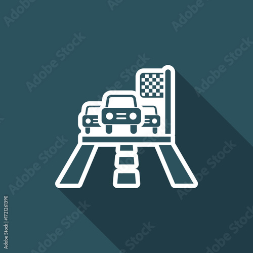 Vector illustration of single isolated race arrival icon
