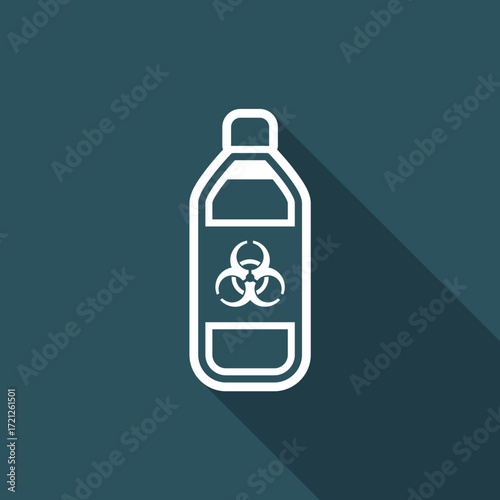 Vector illustration of single isolated dangerous bottle icon