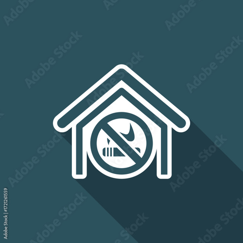 Vector illustration of single isolated no smoke area icon