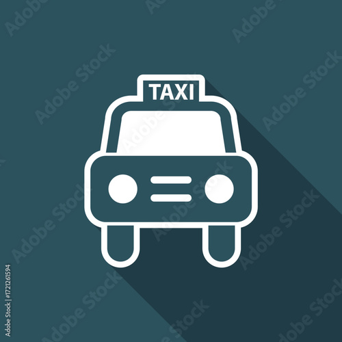 Vector illustration of single isolated taxi icon