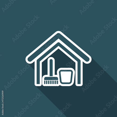 Vector illustration of single isolated clean house icon