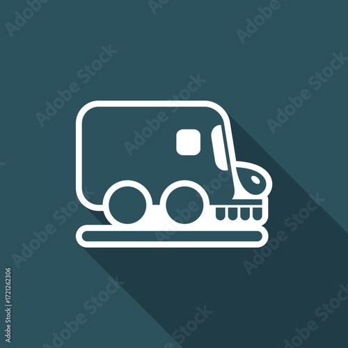 Vector illustration of single isolated road cleaner icon