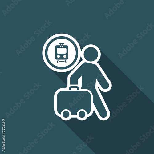 Vector illustration of single isolated train station icon