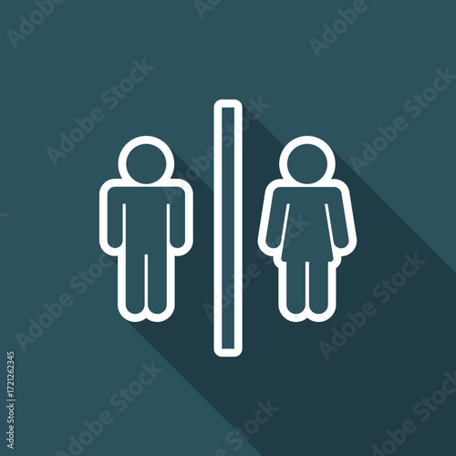 Vector illustration of single isolated wc icon