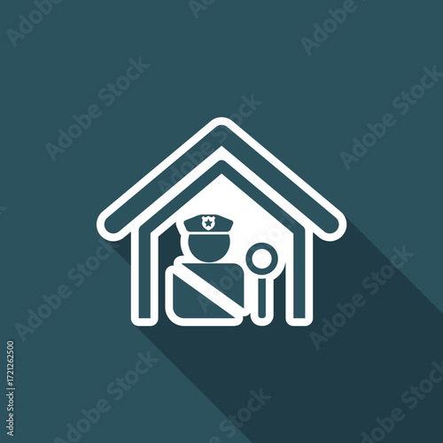 Vector illustration of single isolated police station icon