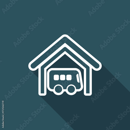 Vector illustration of single isolated bus icon