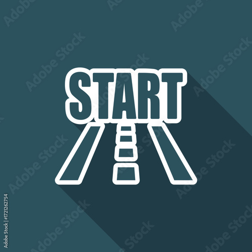 Vector illustration of single isolated race start icon