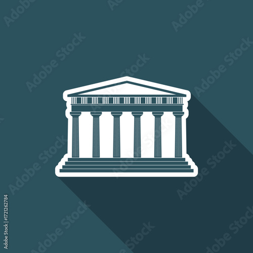 Vector illustration of single isolated temple icon