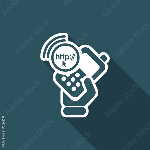 Vector illustration of single isolated phone http icon