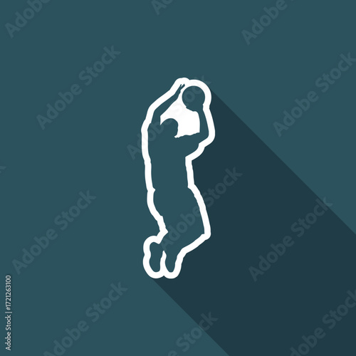 Vector illustration of single isolated basketball icon