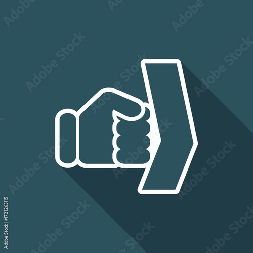 Vector illustration of single isolated fist icon