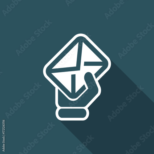Vector illustration of single isolated mail icon