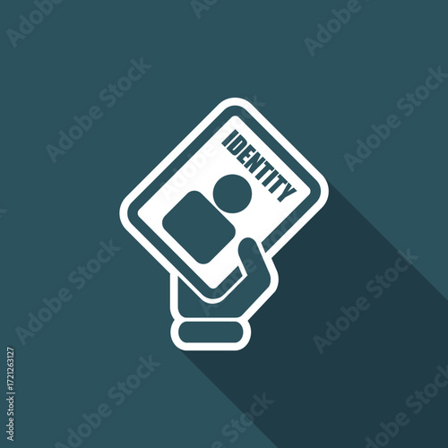 Vector illustration of single isolated ID card icon