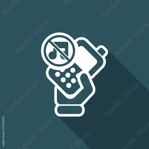 Vector illustration of single isolated mute phone icon