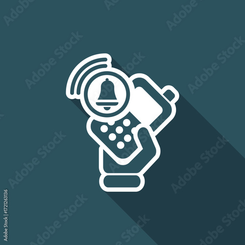 Vector illustration of single isolated phone alarm icon