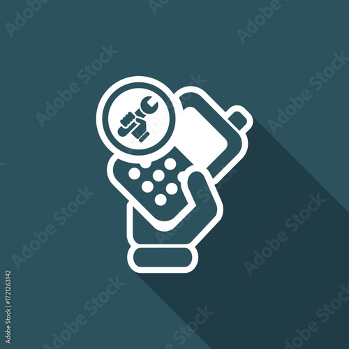 Vector illustration of single isolated phone repair icon