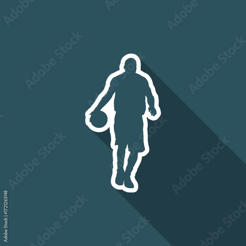 Vector illustration of single isolated basketball icon
