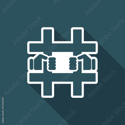 Vector illustration of single isolated prison icon
