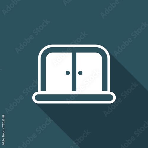 Vector illustration of single isolated door icon