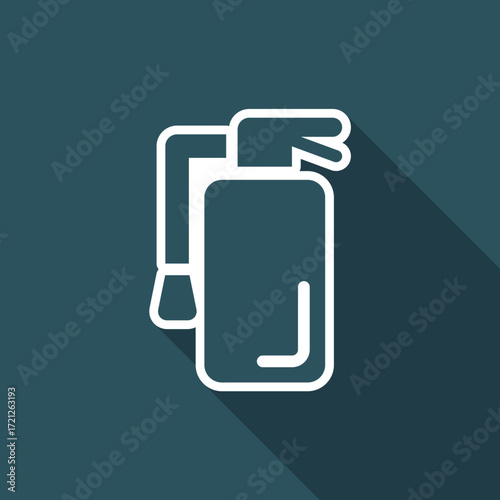 Vector illustration of single isolated extinguisher icon