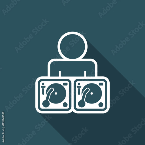 Vector illustration of single isolated dee jay icon