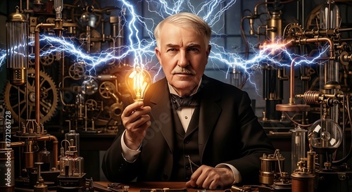 Thomas Edison - The Wizard of Menlo Park with Electrical Innovation.
