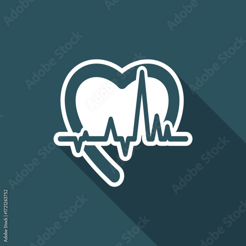 Vector illustration of single isolated heart icon