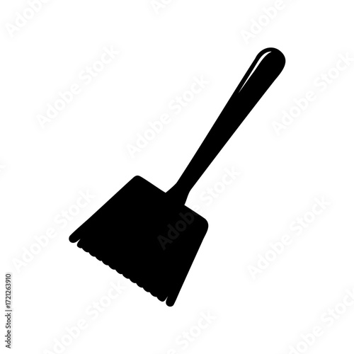 Black silhouette illustration of a serrated edge kitchen utensil for cutting meat