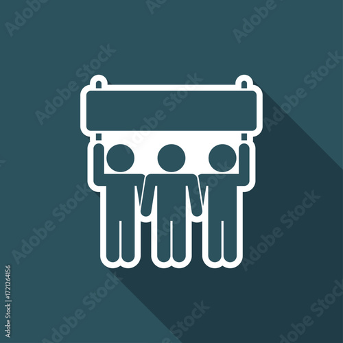 Manifestation of demonstrators or sport supporters - Vector icon for computer website or application