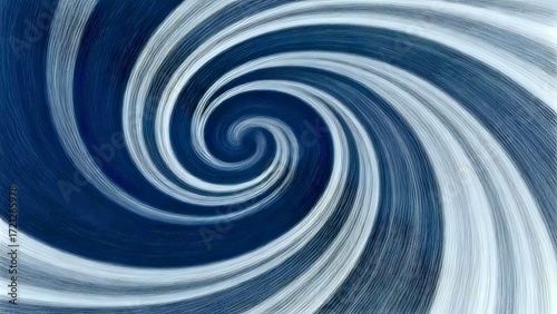 A swirling vortex of blue and white lines creating a hypnotic abstract pattern with a central focal point
