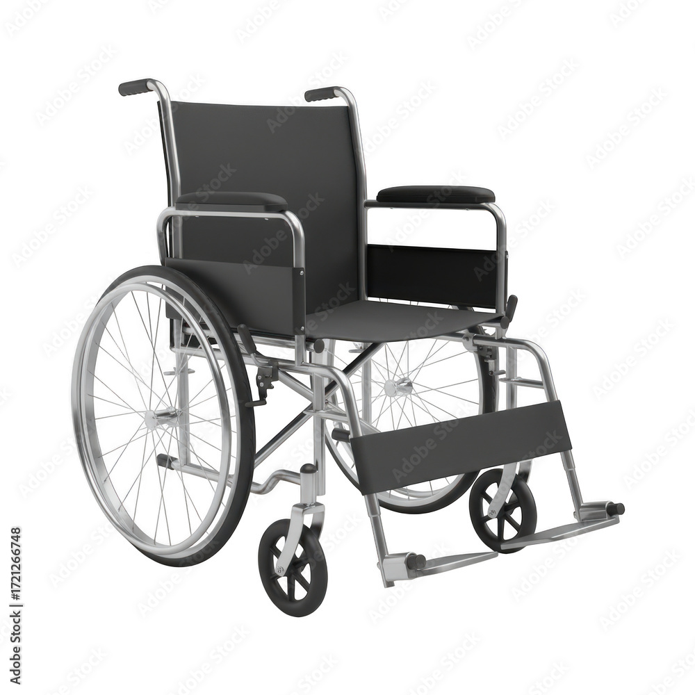 Fototapeta premium Wheelchair isolated on transparent background, a mobility aid for disabled people