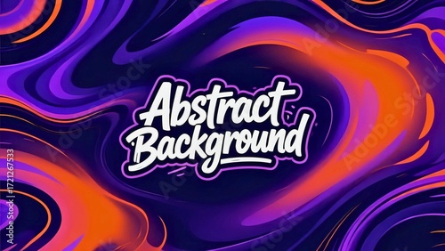 Abstract background with swirling purple and orange hues and bold white text overlayed on top