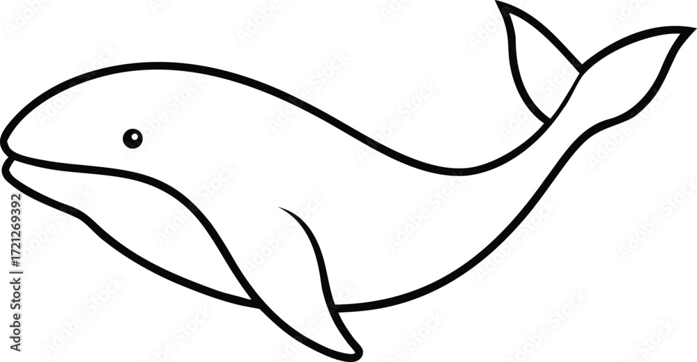Obraz premium cartoon fish and whale vector illustration
