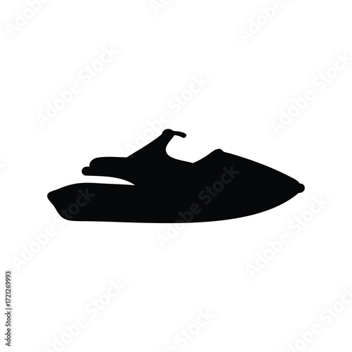 Silhouette of a watercraft jet ski isolated on a white background image