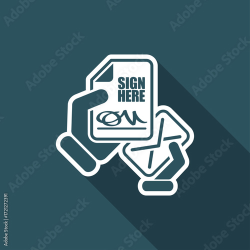 Sign here document - Vector icon