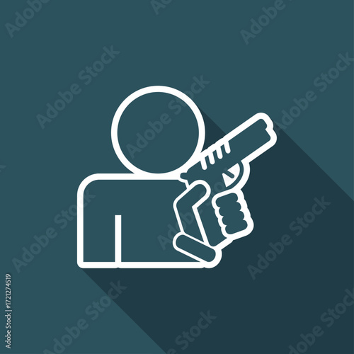 Concept of armed man