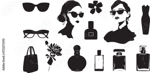 Set of fashion accessories icons vector illustration