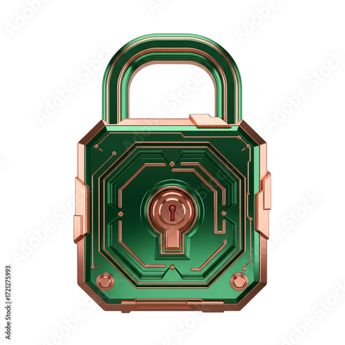 Wallpaper Mural Futuristic digital padlock with intricate circuit board design symbolizing secure data and innovative technology protection Torontodigital.ca