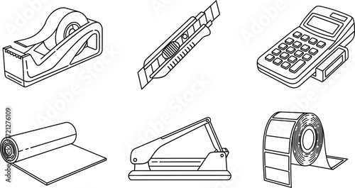 Collection of essential office supplies for organization and productivity
