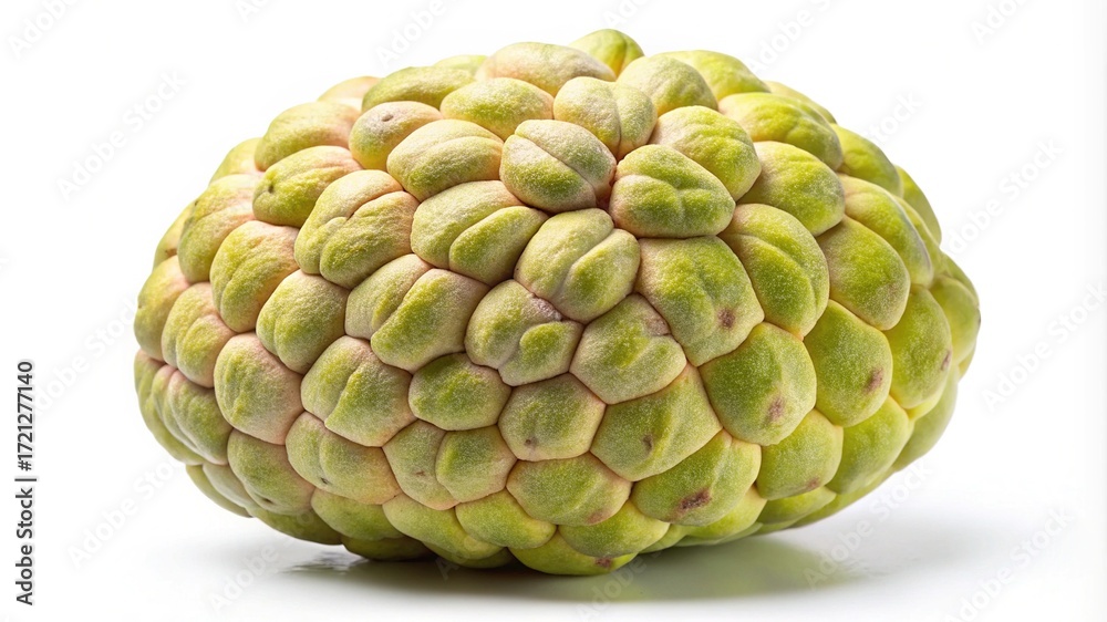 Fototapeta premium Studio shot of a ripe and delicious sugar apple fruit isolated