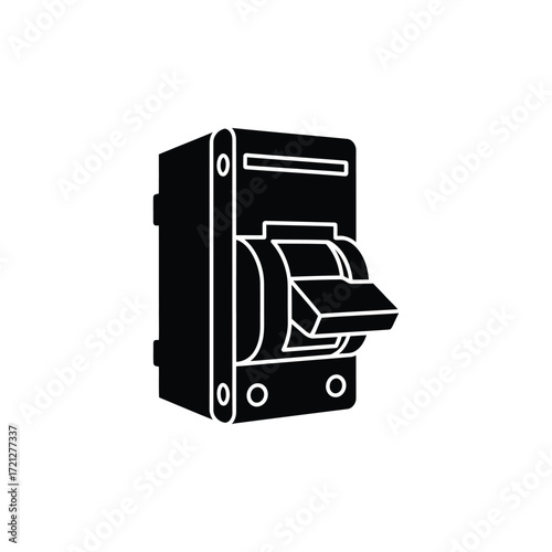 Electrical circuit breaker icon vector switchgear outline illustration electric power control panel symbol design