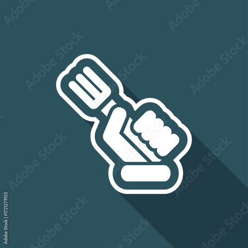 Hand holding a fork