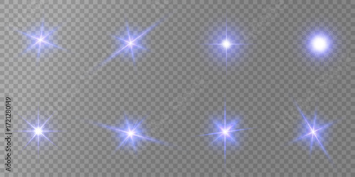 Lens Flare, light glow effect. sun or realistic shining star with backlight effect. bokeh glitter and sparkles or sparkles on transparent background.
