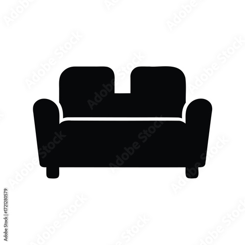 Simple vector icon of a couch suitable for living room or lobby