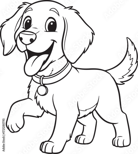 Dog coloring page for kids, children or adult