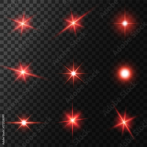 Lens Flare, light glow effect. sun or realistic shining star with backlight effect. bokeh glitter and sparkles or sparkles on transparent background.
