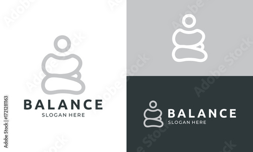 Balance logo design. Abstract pile of stones concept vector design symbol