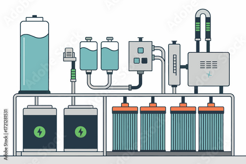 Advanced water purification system diagram showing multiple stages of filtration and treatment for clean water production